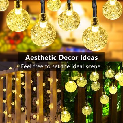 Brilagi - LED Solare catena decorativa BUBBLE 300xLED/8 funzioni 30m IP65 bianco caldo