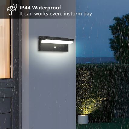 Brilagi - LED Solar-Wandleuchte mit Sensor SUN SENSE LED/10W/3,7V 4000 mAh IP44