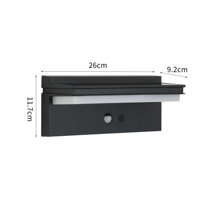 Brilagi - LED Solar-Wandleuchte mit Sensor SUN SENSE LED/10W/3,7V 4000 mAh IP44