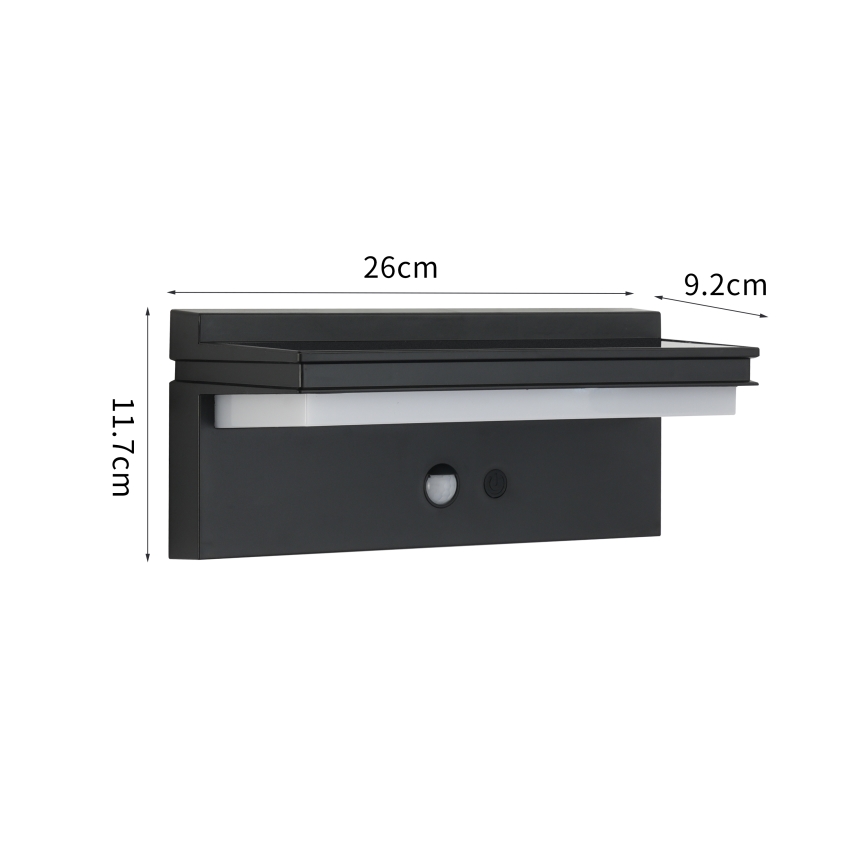 Brilagi - LED Solar-Wandleuchte mit Sensor SUN SENSE LED/10W/3,7V 4000 mAh IP44