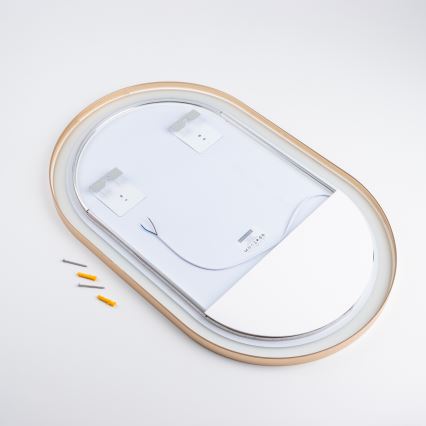 BRILAGI - Specchio da bagno LED ERBA LED/25W/230V 50x80 cm dorato IP44 CRI 90 dimmerabile + CCT