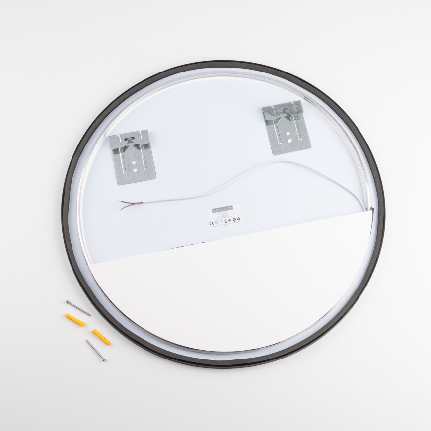 Brilagi - Specchio da bagno NOVARA LED/19W/230V Ø 60 cm nero IP44 CRI 90 dimmerabile + CCT