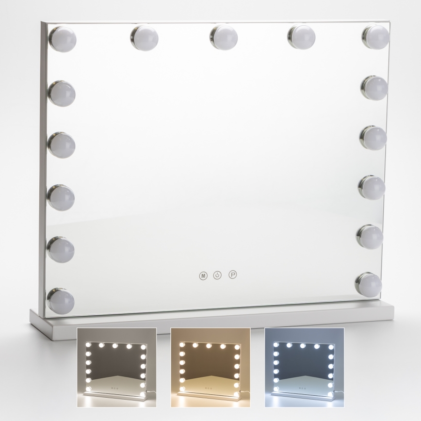BRILAGI - LED Specchio da trucco dimmerabile HOLLYWOOD LED/15W/230V CCT + USB bianco