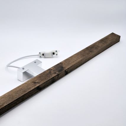 Brilagi - LED-Spiegelbeleuchtung für Badezimmer WOODY MIRROR LED/15W/230V 90 cm IP44 Eiche Walnuss/glänzendes Chrom