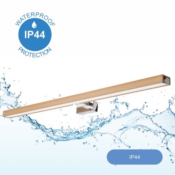 Brilagi - LED-Spiegelbeleuchtung für Badezimmer WOODY MIRROR LED/15W/230V IP44 Eiche/glänzendes Chrom