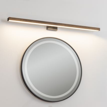 Brilagi - LED-Spiegelbeleuchtung für Badezimmer WOODY MIRROR LED/15W/230V 90 cm IP44 Eiche Walnuss/schwarz