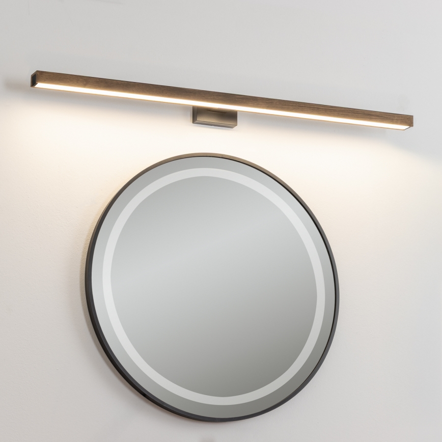 Brilagi - LED-Spiegelbeleuchtung für Badezimmer WOODY MIRROR LED/15W/230V 90 cm IP44 Eiche Walnuss/schwarz