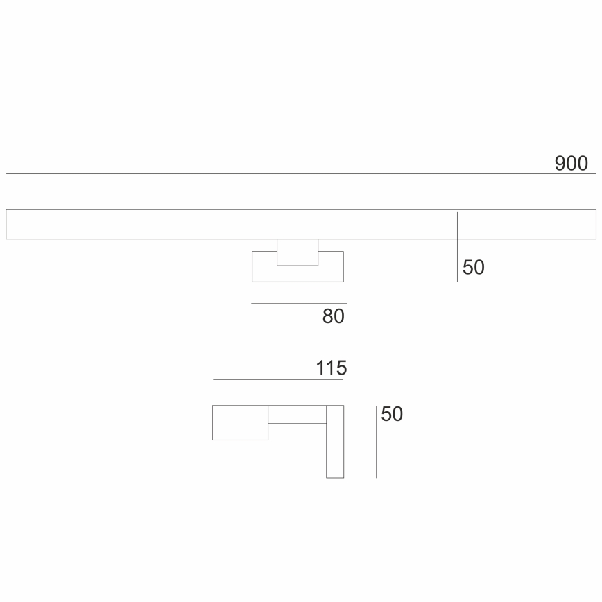 Brilagi - LED-Spiegelbeleuchtung für Badezimmer WOODY MIRROR LED/15W/230V 90 cm IP44 Eiche Walnuss/schwarz