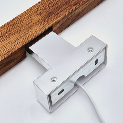 Brilagi - LED-Spiegelbeleuchtung für Badezimmer WOODY MIRROR LED/8W/230V 40 cm IP44 Eiche Kirsche/glänzendes Chrom