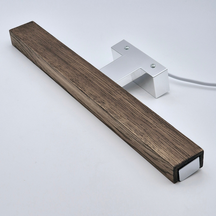 Brilagi - LED-Spiegelbeleuchtung für Badezimmer WOODY MIRROR LED/8W/230V 40 cm IP44 Eiche Walnuss/glänzendes Chrom