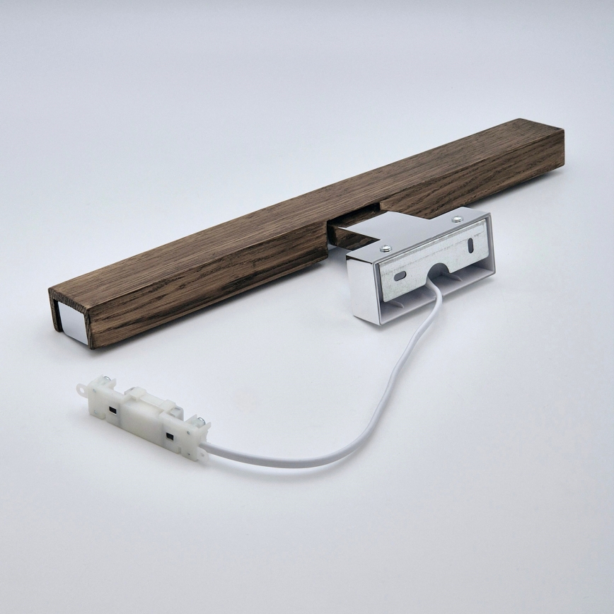 Brilagi - LED-Spiegelbeleuchtung für Badezimmer WOODY MIRROR LED/8W/230V 40 cm IP44 Eiche Walnuss/glänzendes Chrom