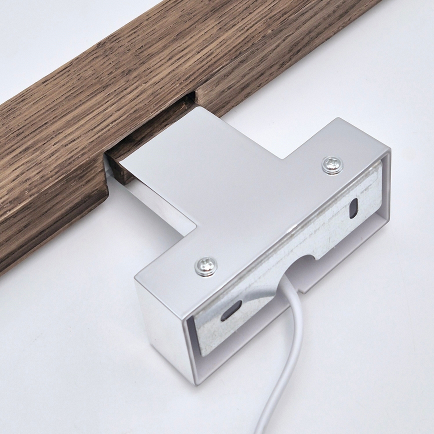 Brilagi - LED-Spiegelbeleuchtung für Badezimmer WOODY MIRROR LED/8W/230V 40 cm IP44 Eiche Walnuss/glänzendes Chrom