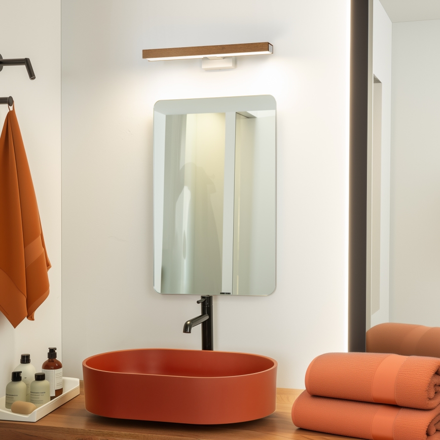 Brilagi - LED-Spiegelbeleuchtung für Badezimmer WOODY MIRROR LED/8W/230V 40 cm IP44 Eiche Kirsche/weiß