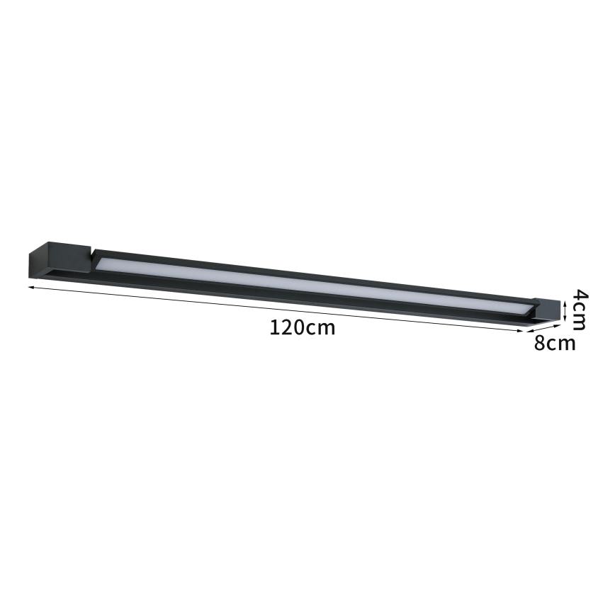 Brilagi - LED Badspiegelleuchte AQUA LINE LED/36W/230V 120 cm IP44 Schwarz CRI 90