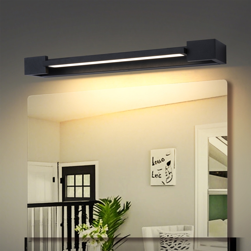 Brilagi - LED-Badezimmer-Spiegelleuchte AQUA LINE LED/12W/230V 45 cm IP44 schwarz CRI 90