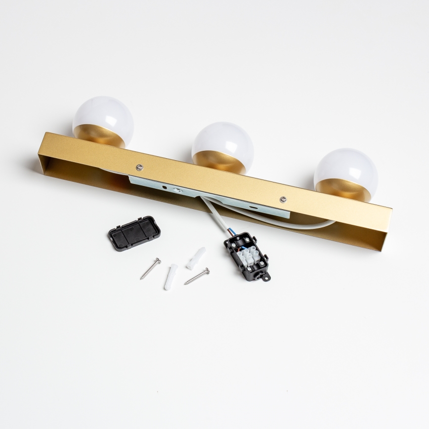 Brilagi - LED-Beleuchtung für Badezimmerspiegel HOLLYWOOD 3xLED/3W/230V 39 cm IP44 gold
