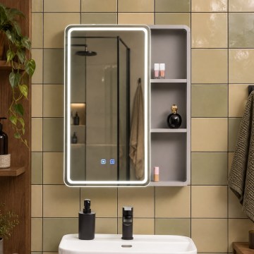 BRILAGI - LED Spiegelschrank mit Hintergrundbeleuchtung AVOLA SINGLE 55x70 cm