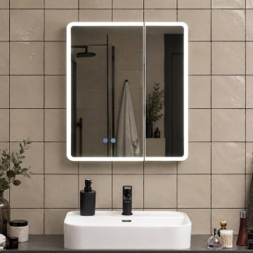 BRILAGI - LED-Spiegelschrank mit integrierter Beleuchtung NOTO DOUBLE 60x65 cm