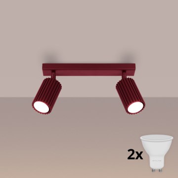 Brilagi - LED-Spot CRESTO 2xGU10/10W/230V burgunderrot