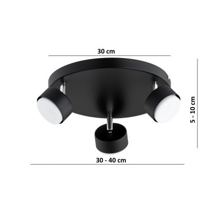 Brilagi - LED-Spotleuchte MONO 3xGX53/30W/230V schwarz