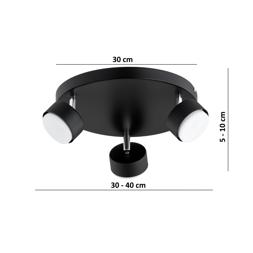 Brilagi - LED-Spotleuchte MONO 3xGX53/30W/230V schwarz