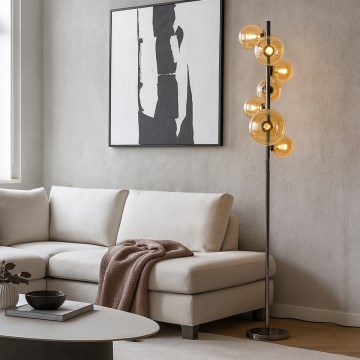 Brilagi - LED-Stehlampe MILLA 7xG9/3W/230V schwarz-chrom/gold