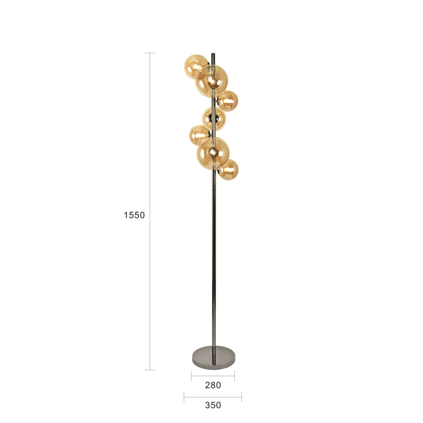 Brilagi - LED-Stehlampe MILLA 7xG9/3W/230V schwarz-chrom/gold