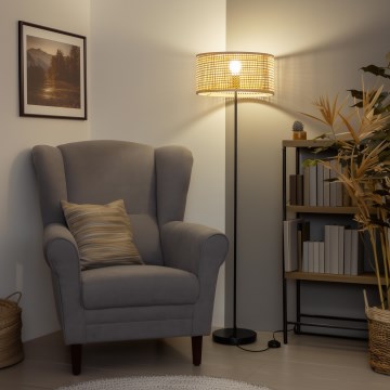 Brilagi - LED-Stehleuchte CERIA 1xE27/40W/230V Ø 40 cm Bambus/Schwarz