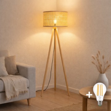 Brilagi - LED Stehleuchte CERIA 1xE27/60W/230V Ø 40 cm beige