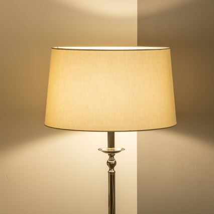 Brilagi - LED-Stehleuchte CERIA 1xE27/60W/230V Ø 45 cm glänzender Chrom/beige