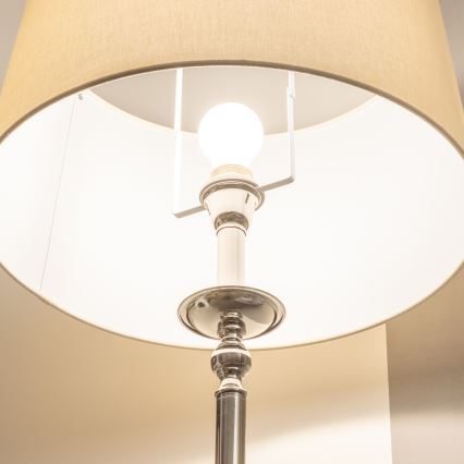 Brilagi - LED-Stehleuchte CERIA 1xE27/60W/230V Ø 45 cm glänzender Chrom/beige