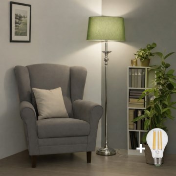 Brilagi - LED-Stehleuchte CERIA 1xE27/60W/230V Ø 45 cm Hochglanz-Chrom/Grün