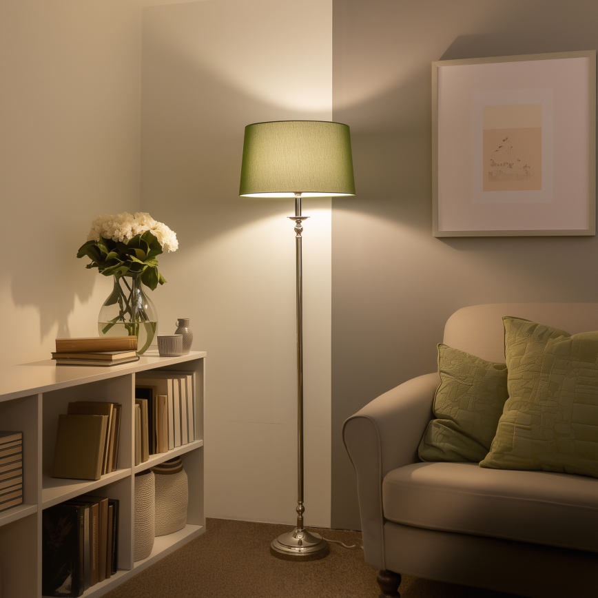 Brilagi - LED-Stehleuchte CERIA 1xE27/60W/230V Ø 45 cm Hochglanz-Chrom/Grün