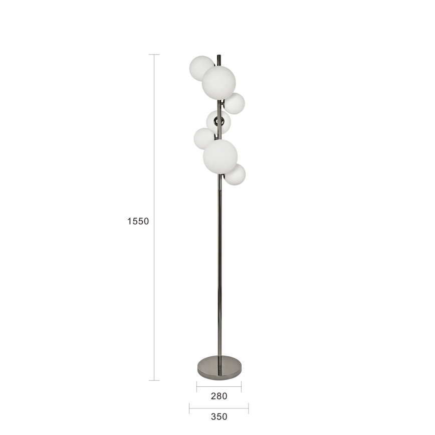 Brilagi - LED-Stehleuchte MILLA 7xG9/3W/230V schwarz-chrom/weiß