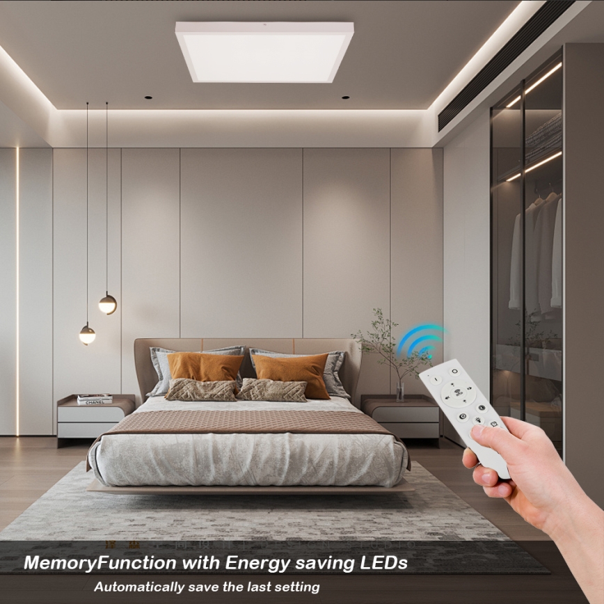 Brilagi - Stmievateľné Kúpeľňové Stropné Svetlo FRAME SMART LED/50W/230V 60x60 cm 3000-6000K IP44 Bianco + Telecomando