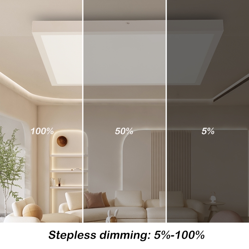 Brilagi - Stmievateľné Kúpeľňové Stropné Svetlo FRAME SMART LED/50W/230V 60x60 cm 3000-6000K IP44 Bianco + Telecomando