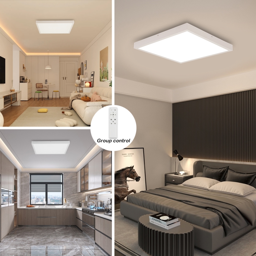 Brilagi - Stmievateľné Kúpeľňové Stropné Svetlo FRAME SMART LED/50W/230V 60x60 cm 3000-6000K IP44 Bianco + Telecomando