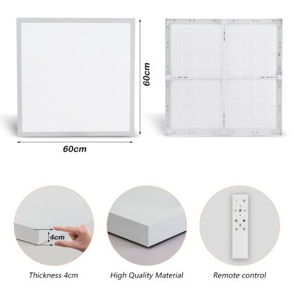 Brilagi - Stmievateľné Kúpeľňové Stropné Svetlo FRAME SMART LED/50W/230V 60x60 cm 3000-6000K IP44 Bianco + Telecomando