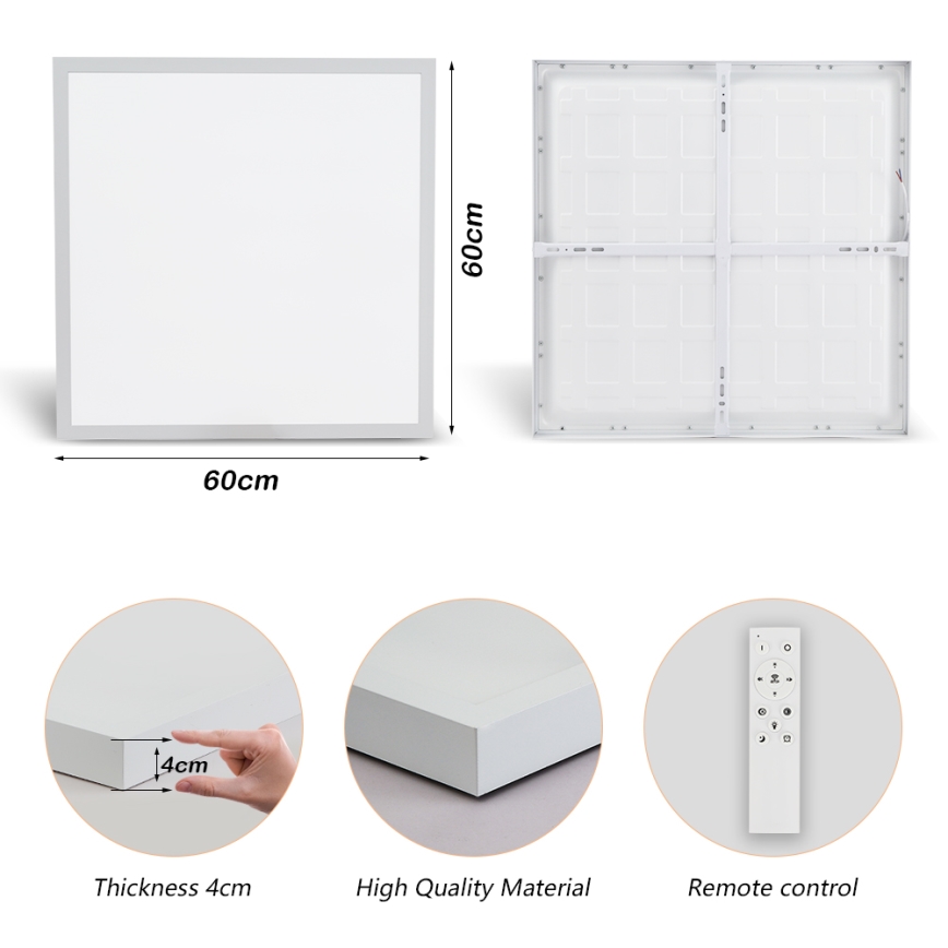 Brilagi - Stmievateľné Kúpeľňové Stropné Svetlo FRAME SMART LED/50W/230V 60x60 cm 3000-6000K IP44 Bianco + Telecomando