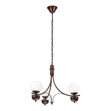 Brilagi - LED Suspension chaîne COTTAGE 3xG9/40W/230V chêne/blanc
