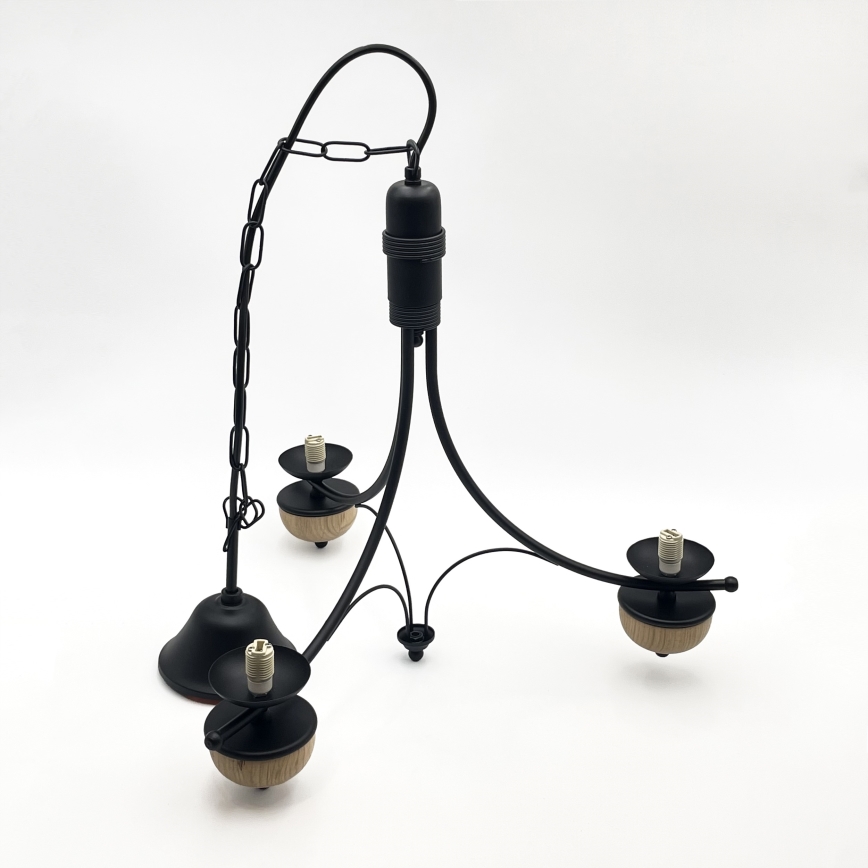 Brilagi - LED Suspension chaîne COTTAGE 3xG9/40W/230V hêtre/blanc