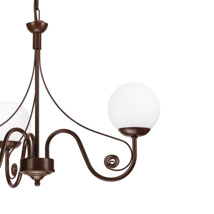 Brilagi - LED Suspension chaîne COTTAGE 3xG9/40W/230V marron/blanc