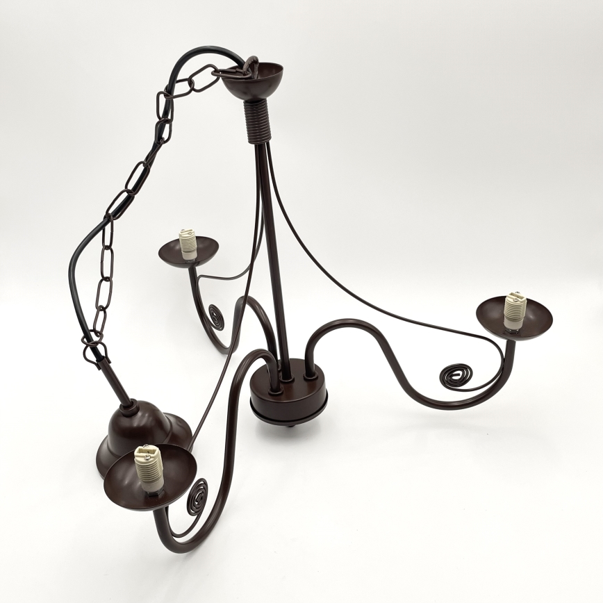 Brilagi - LED Suspension chaîne COTTAGE 3xG9/40W/230V marron/blanc