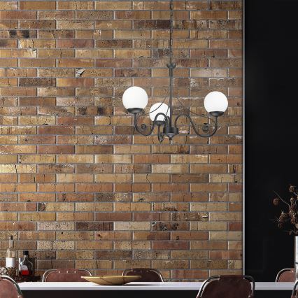 Brilagi - LED Suspension chaîne COTTAGE 3xG9/40W/230V noir/blanc