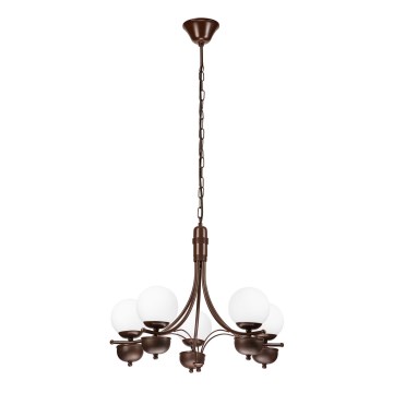 Brilagi - LED Suspension chaîne COTTAGE 5xG9/40W/230V chêne/blanc