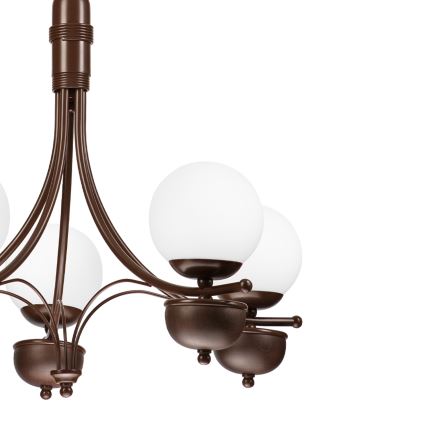 Brilagi - LED Suspension chaîne COTTAGE 5xG9/40W/230V chêne/blanc