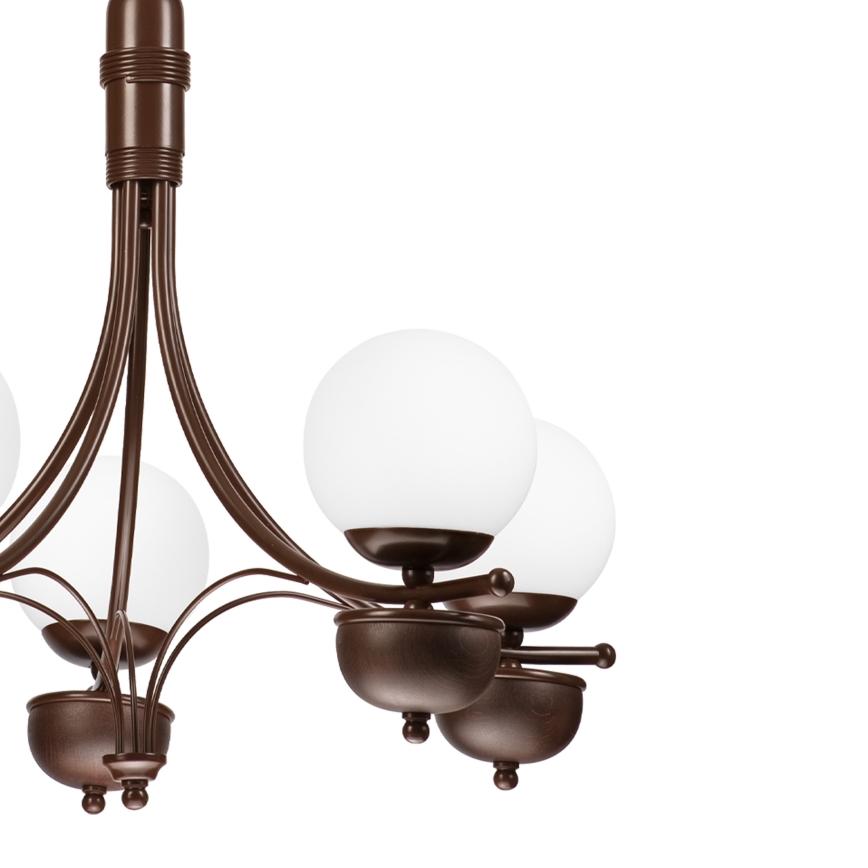 Brilagi - LED Suspension chaîne COTTAGE 5xG9/40W/230V chêne/blanc