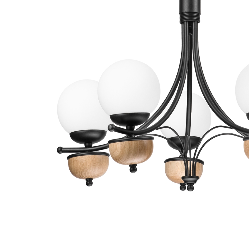 Brilagi - LED Suspension chaîne COTTAGE 5xG9/40W/230V hêtre/blanc