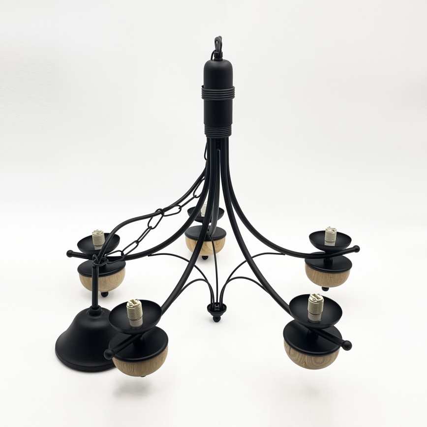 Brilagi - LED Suspension chaîne COTTAGE 5xG9/40W/230V hêtre/blanc