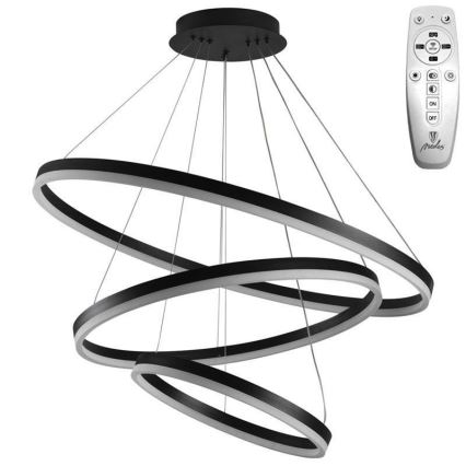 Brilagi - Suspension LED dimmable sur câble CIRCLE LED/125W/230V 3000-6500K Ø 80 cm noir + télécommande